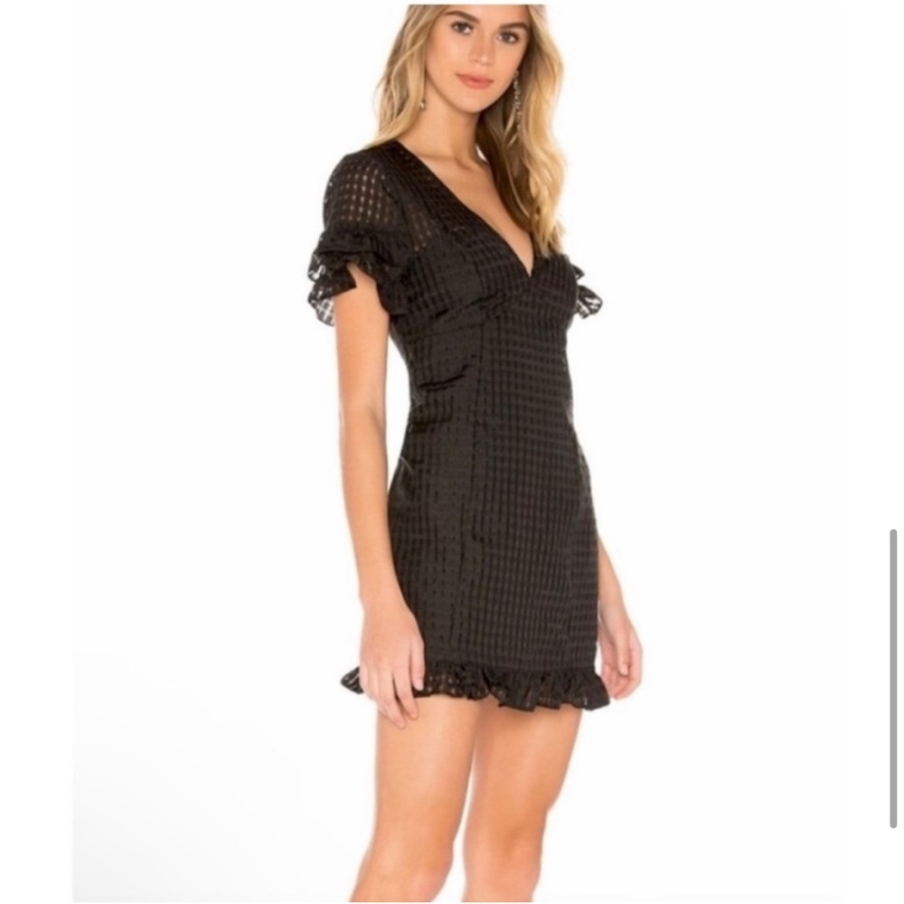 BCBGMaxAzria Black Puff Sleeve Bodycon Mini Dress